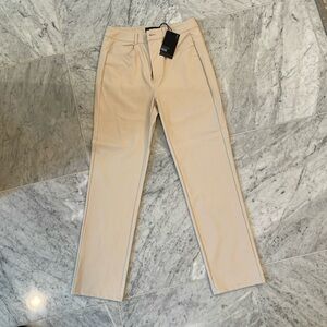 Paige faux cream leather pants